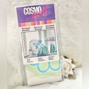 New with tags FLIRT BLUE GREEN FLORAL COSMO GIRL SELF-STICK WALL PAPER BORDER